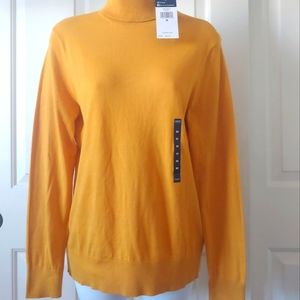 New CHAPS long sleeve turtleneck shirt, dark mustard color, size medium